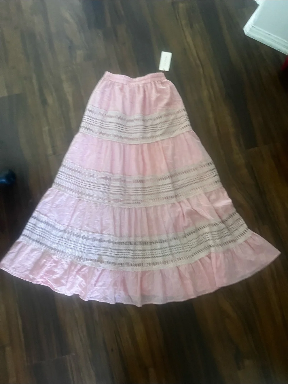 New Solitaire Light Pink Tiered Maxi Skirt size S - Picture 4 of 12